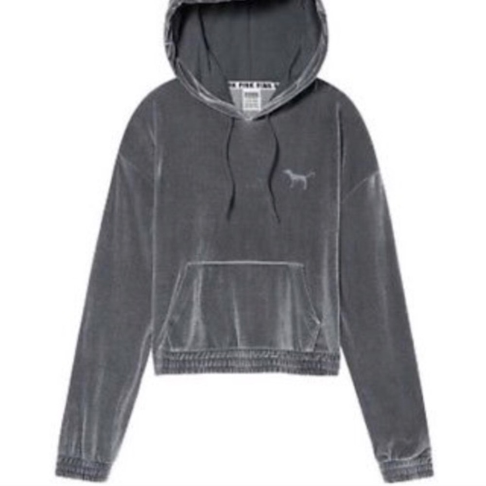 VS PINK Velvet Cropped Hoodie